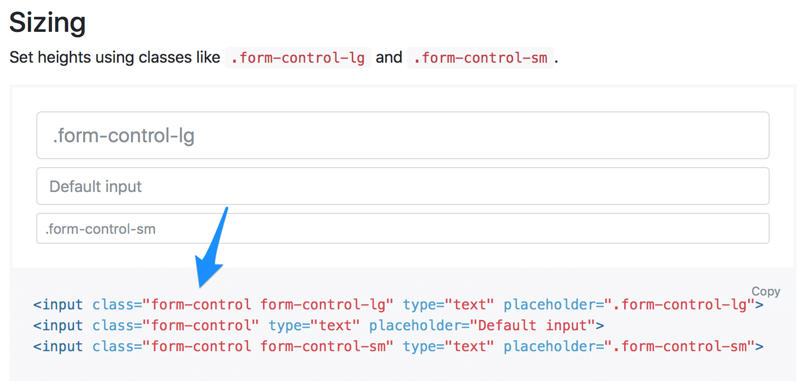 GetBootstrap.com: Various text field sizes based on one text field element 'form-control'