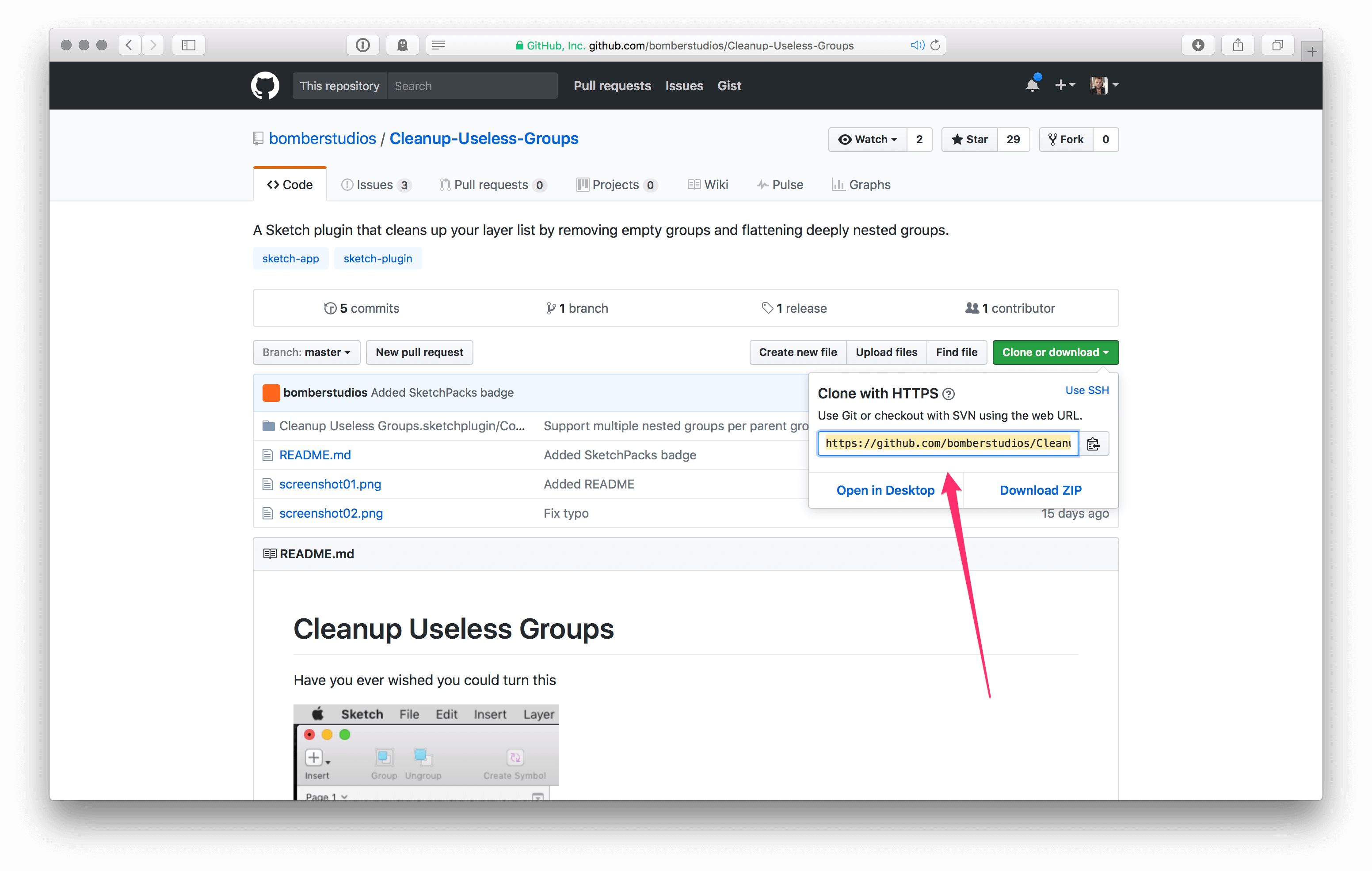 Click Clone Git Repository