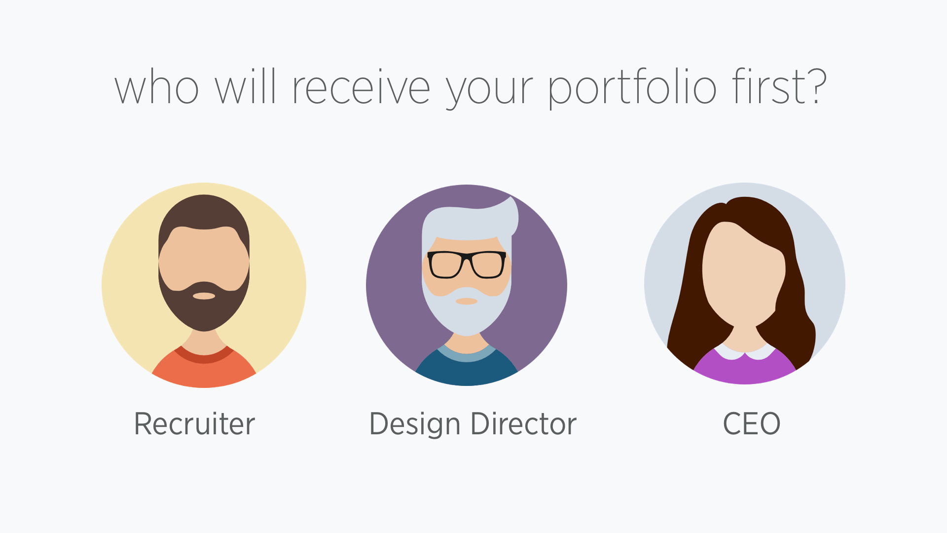 Consider the addressee of your application or portfolio.