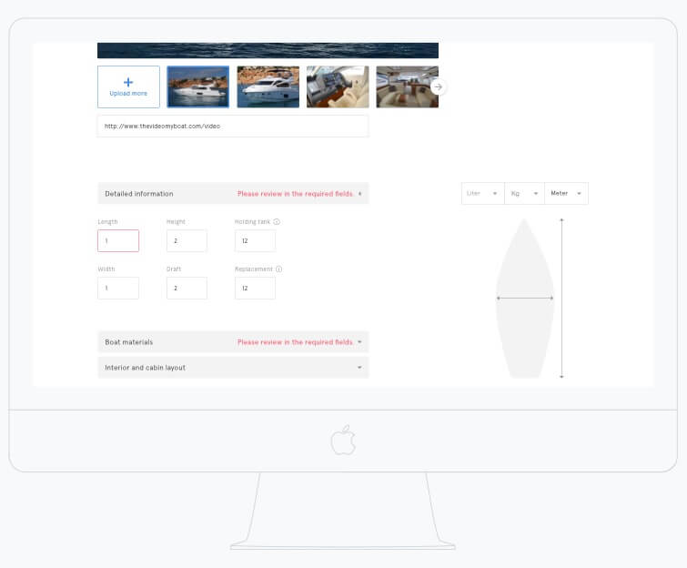 A fresh looking UI for yacht classifieds website